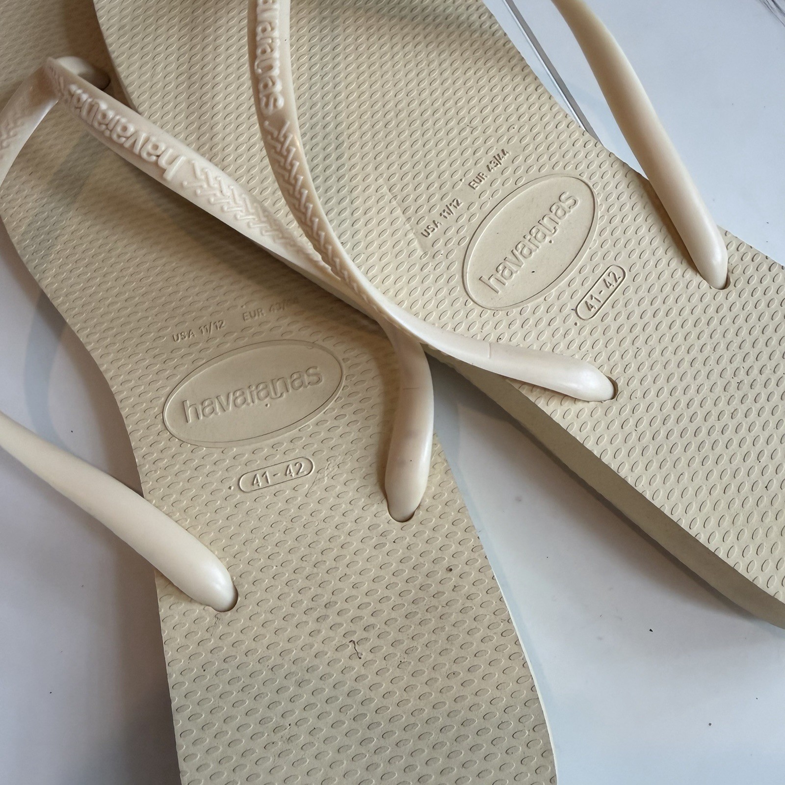 Butter Yellow Havaianas Slim Square Toe Flip Flops