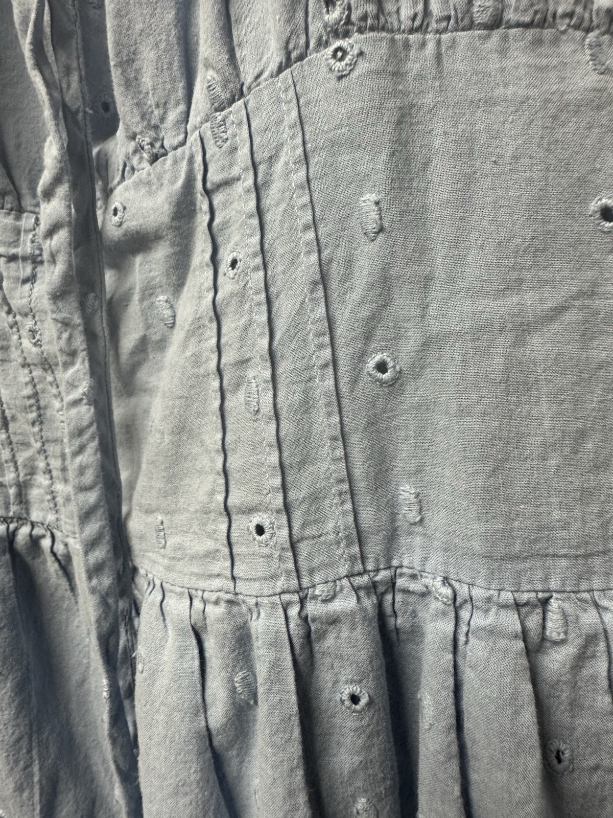 Hesperus Blue Smocked Dress Medium Adjustable Straps Lined Airy Sleeveless