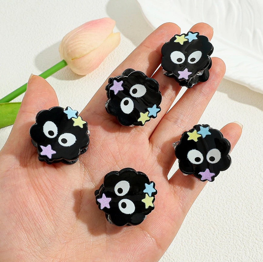 10pcs Cute Coal Ball Hair Claw Cartoon Mini multi-functional Clip Set – NEW