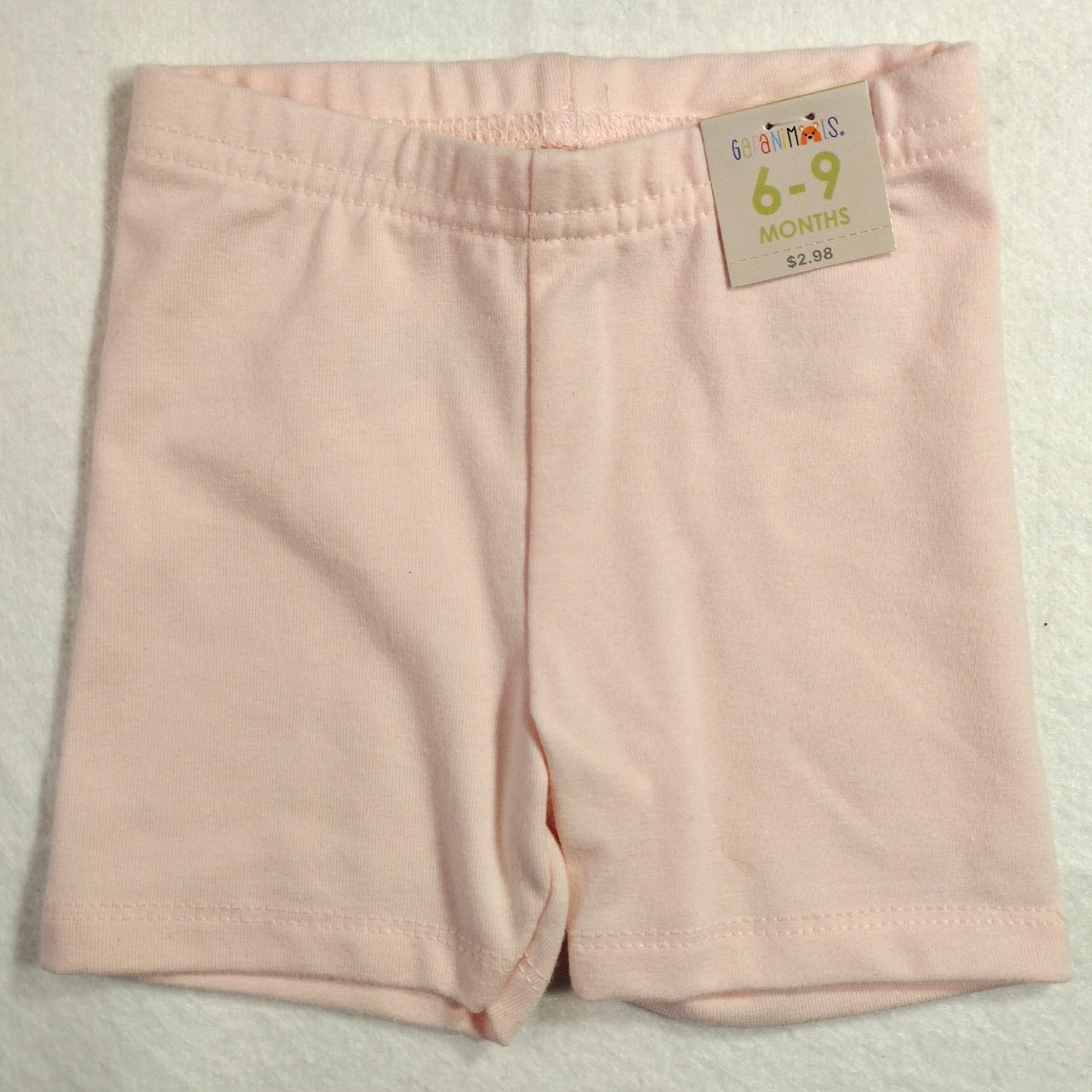 2x Garanimals Girls Sz 6-9M Pink & Checkered Elastic Waist Comfort Bike Shorts