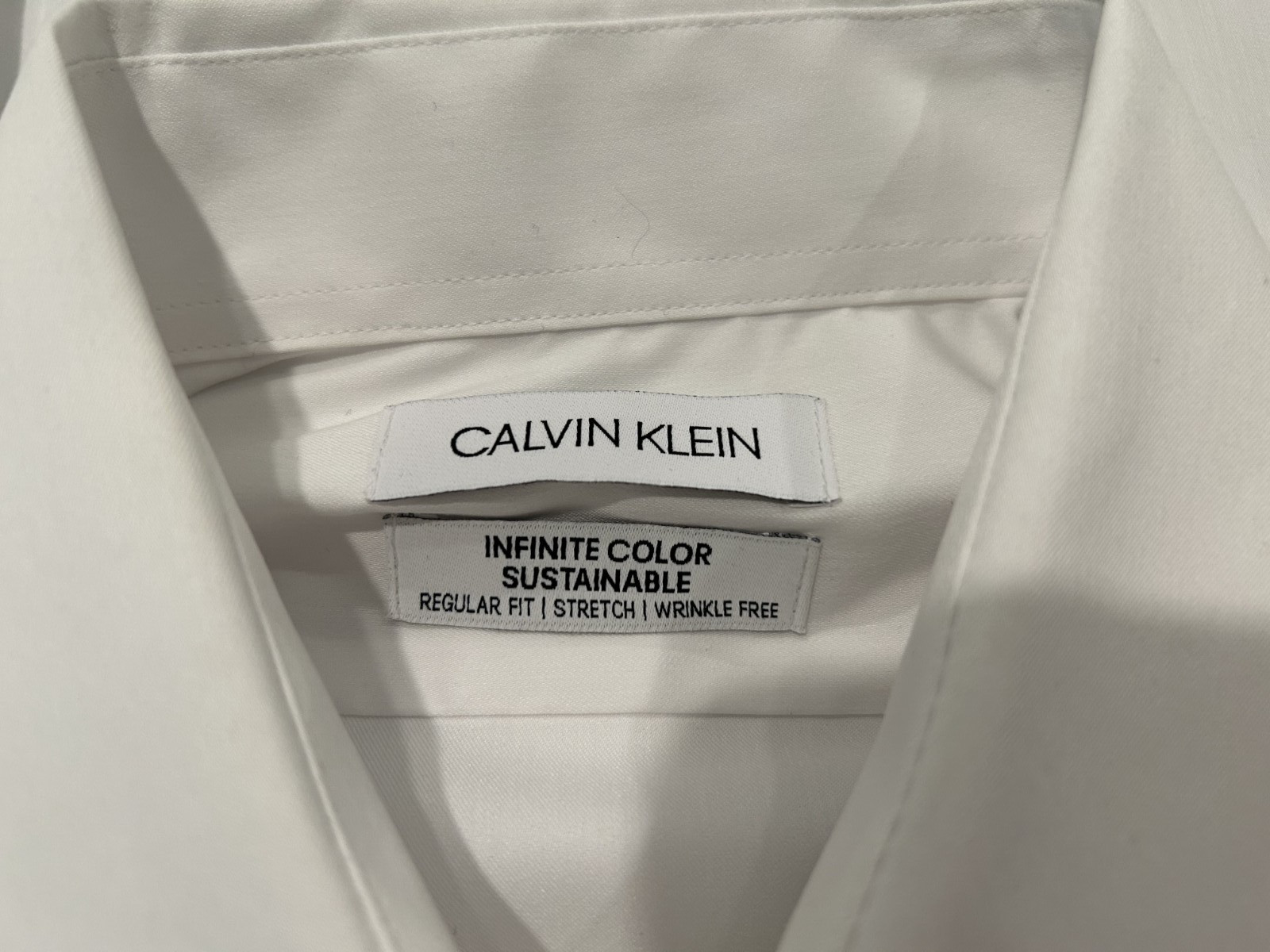 Calvin Klein Mens Regular Fit Stretch Wrinkle Free Shirt White Choose Your Size