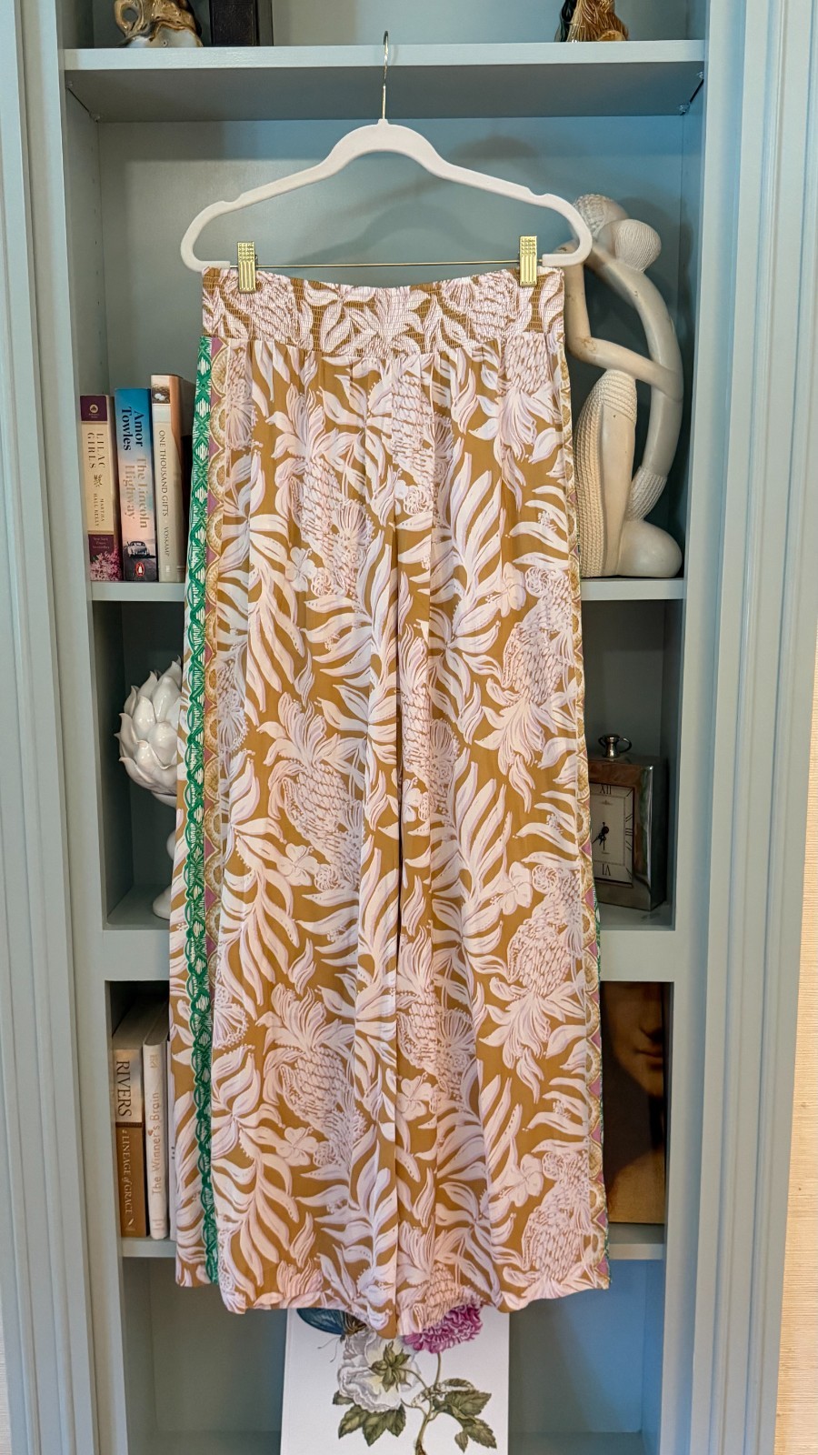 Lilly Pulitzer Octavia Pant Set M Strapless Smocked Wide Leg Resort Coastal