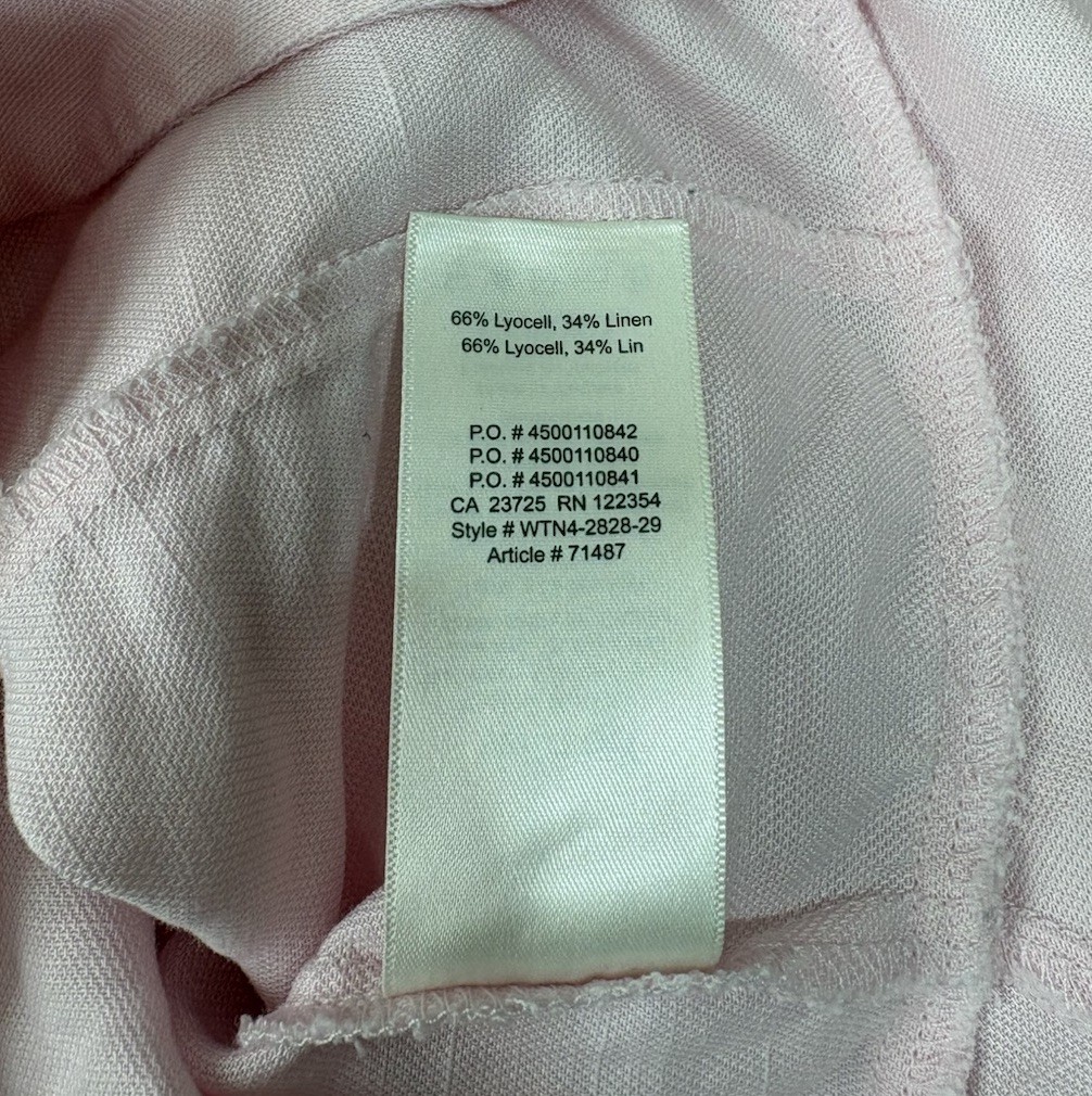 Wilfred Puff Sleeve Top Baby Pink Button Front Cottagecore Coquette Linen XXS