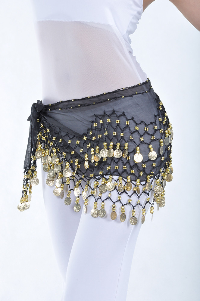 Women’s 3 Rows Belly Dance Waist Chain Belt Hip Wrap Scarf Belly Dancing Costume
