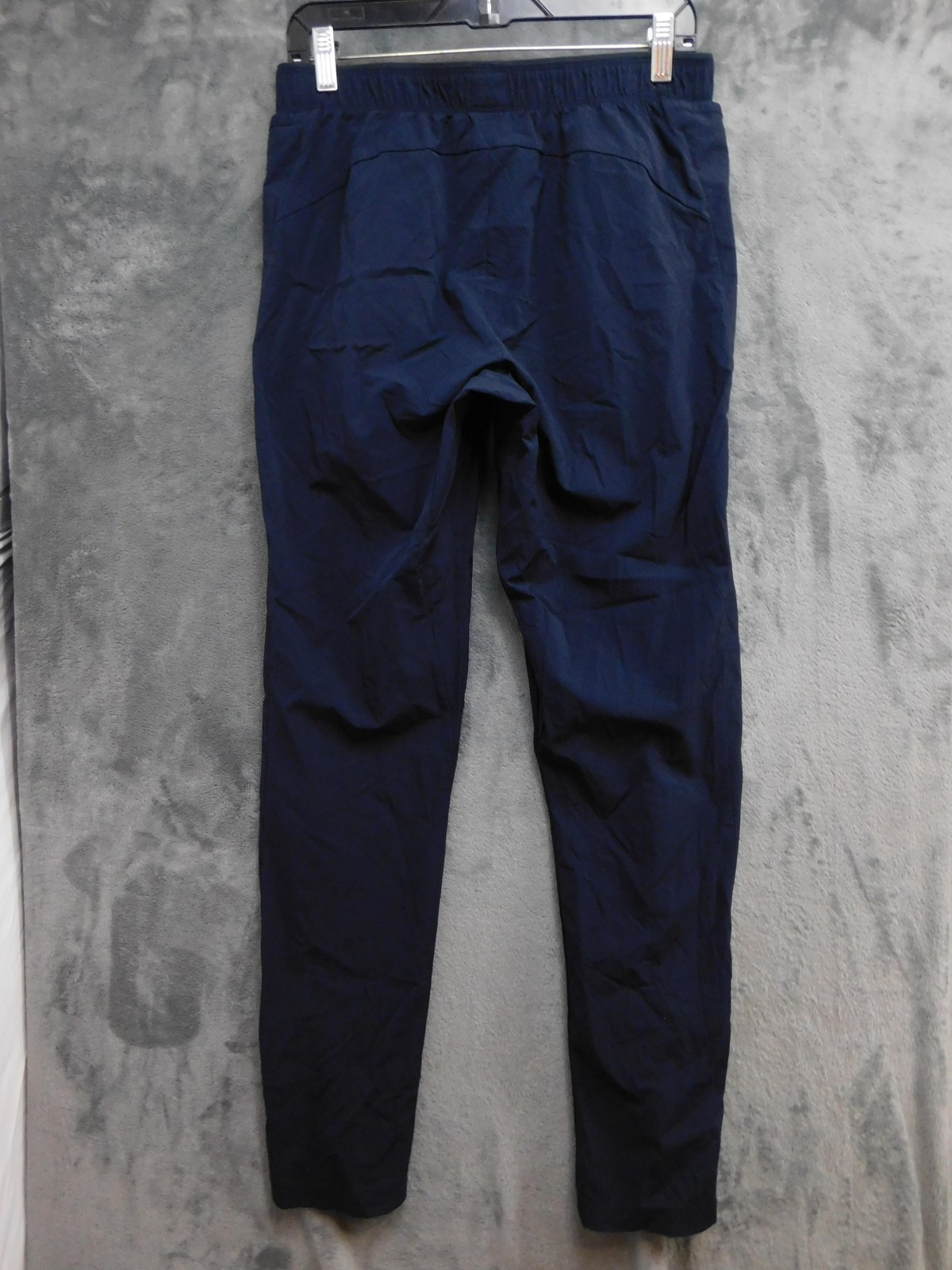 Paskho Pants Womens L Blue Track Pants Tapered Elastic Waist Pockets Stretch