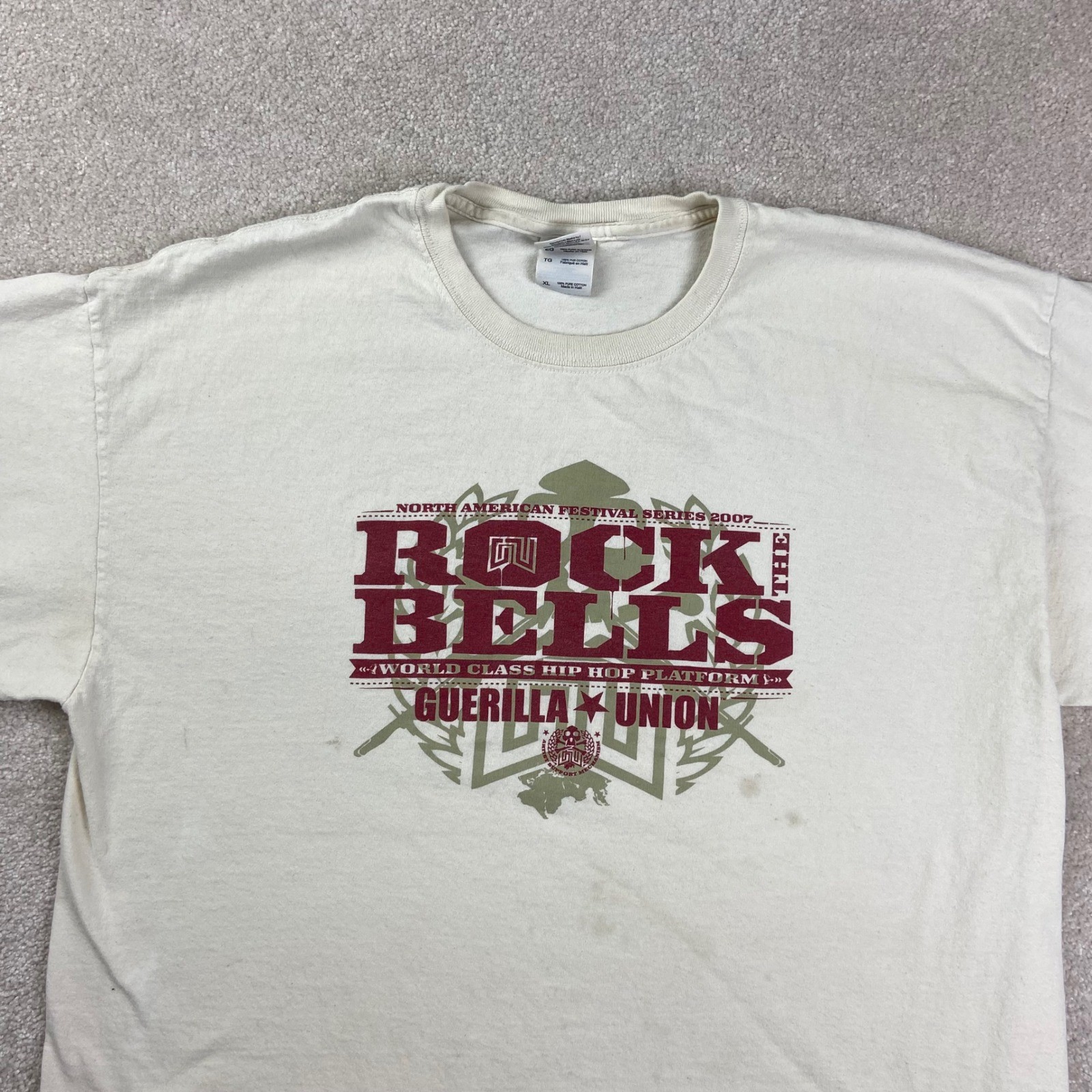 Rock The Bells T-Shirt Mens XL White 2007 Festival Hip Hop Guerilla Union