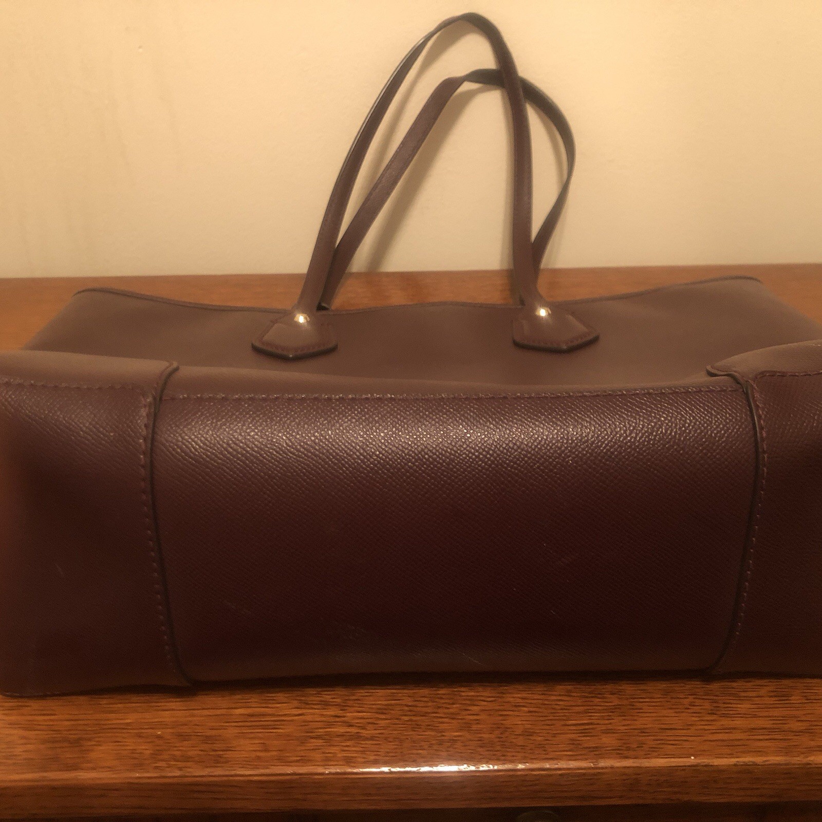 Michael Kors Large Jet Set Tote Dark Brown Saffiano Cross Grain Leather