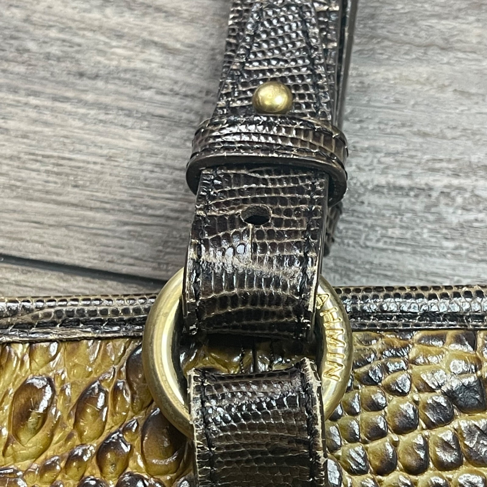 Brahmin Gold Medium Asher Tote Croc-Embossed Leather 16″ W X 10.25″ H X 5″ D FLA