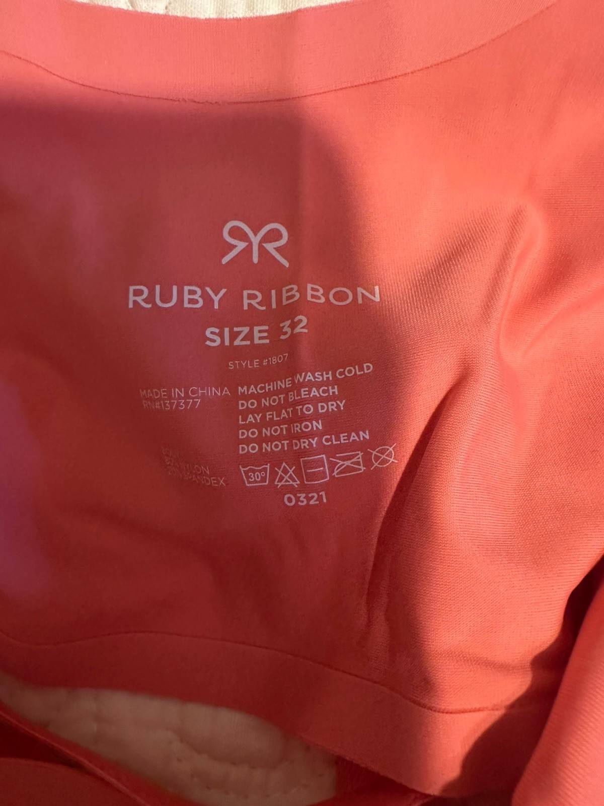 RUBY RIBBON SECOND SKIN SCOOP Wireless DEMIETTE #1807 Pink Sorbet Sz 32 NEW