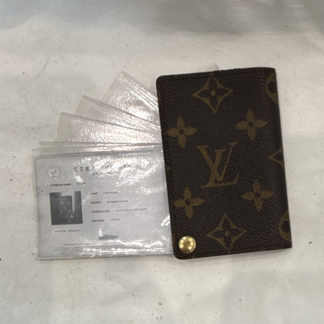 Louis Vuitton Brown Monogram Canvas ID/Document Holder w/ Plastic Divider