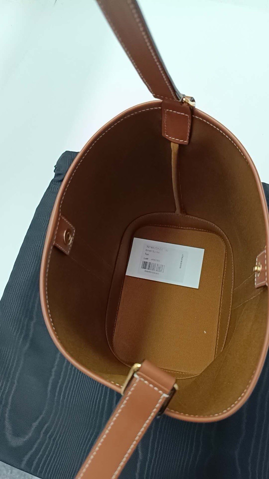 CELINE Brown/Black Logo Bucket Shoulder Bag Adjustable Strap Dust Bag