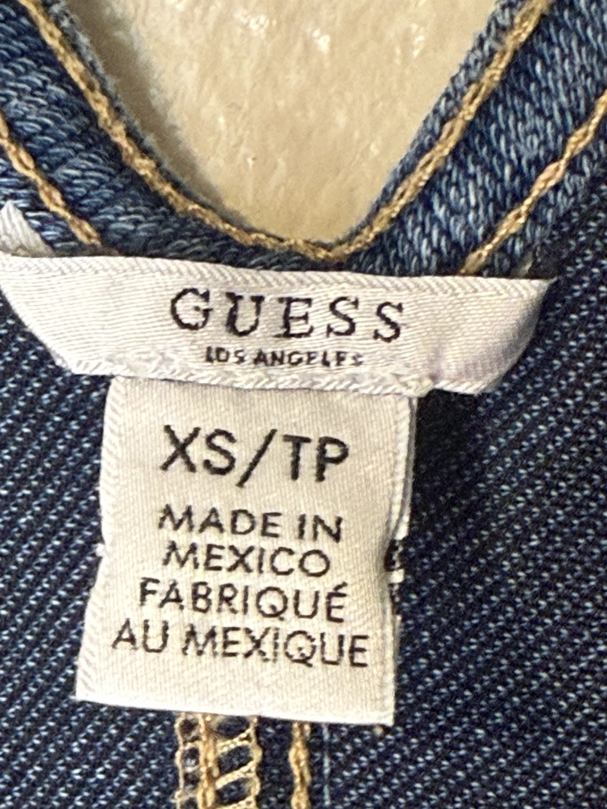 GUESS Women’s Blue Denim Bodycon Mini Dress V-Neck Sleeveless Front Zip