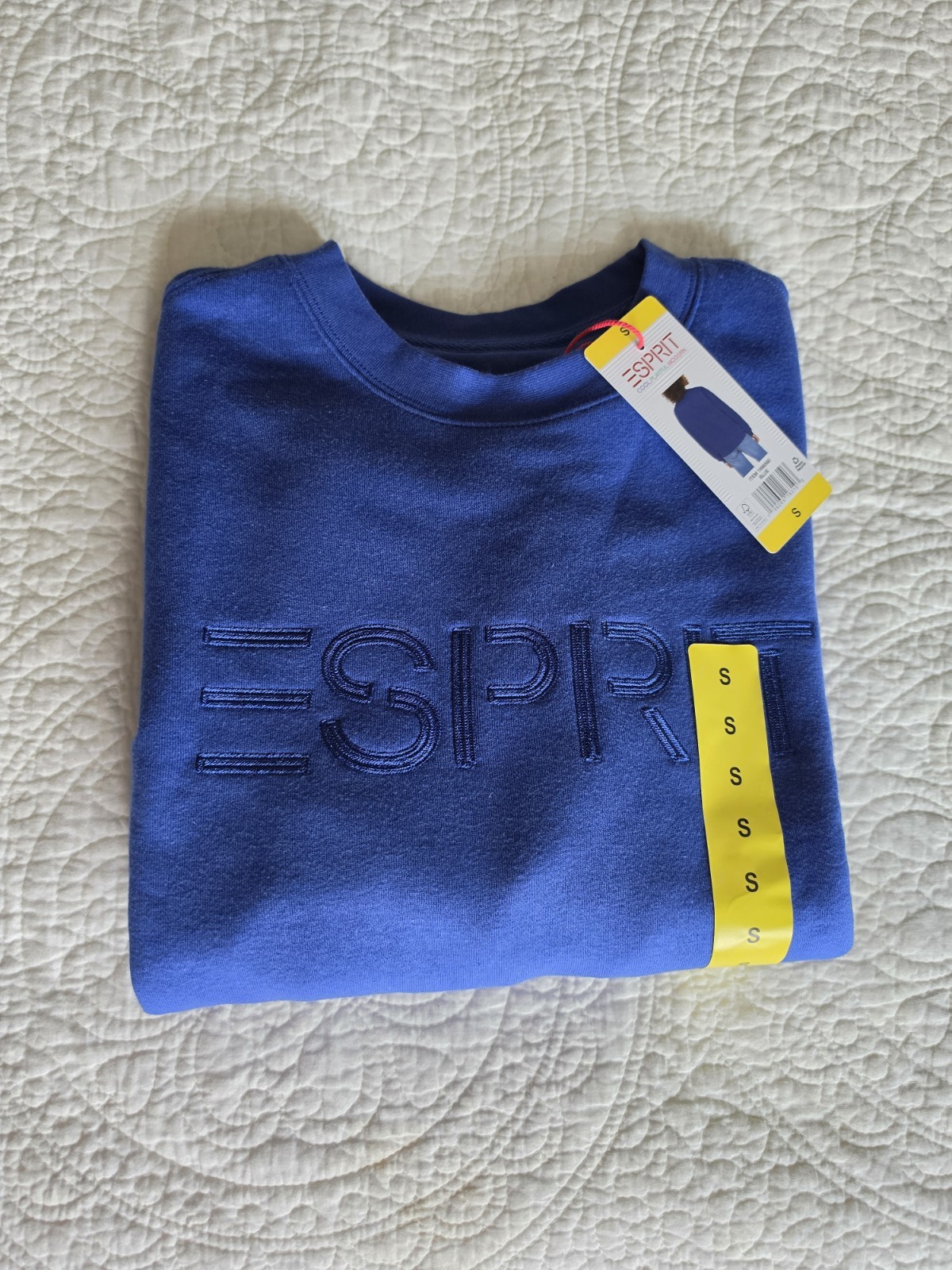 Esprit Costco Crewneck Sweatshirt Womens Sz S Blue Retro Logo NWT