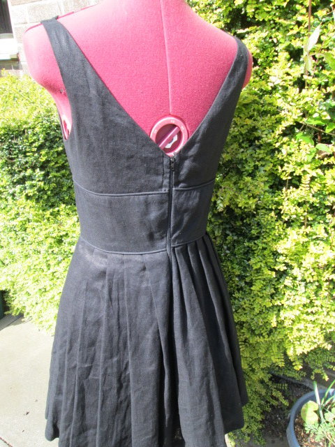 NEW-DIG FOR VICTORY-CUSTOM MADE BLACK LINEN PROM / SPL OCCASION DRESS-8 -£120.