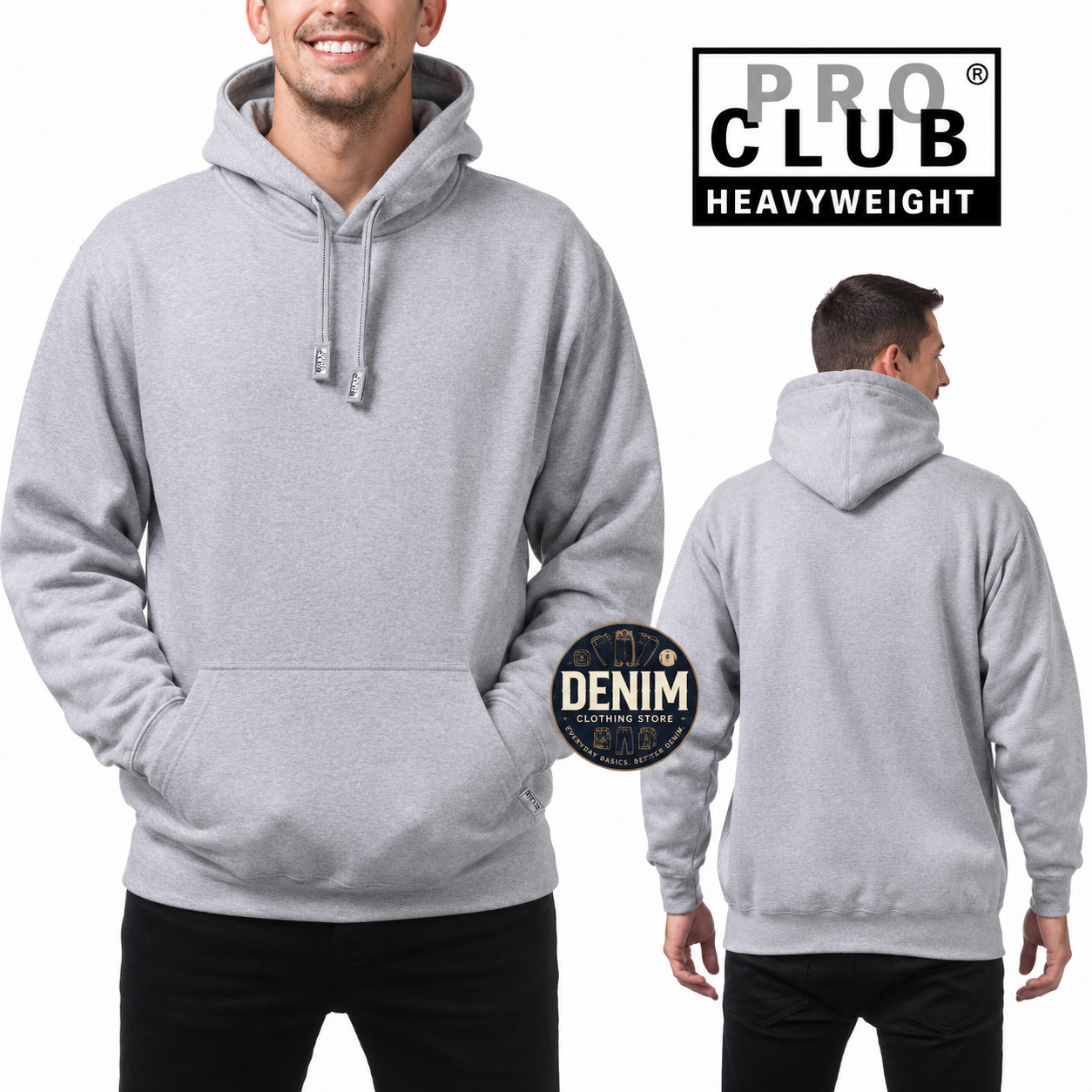 1 NEW PRO CLUB HEAVY WEIGHT PULLOVER HOODIE SWEATSHIRTS HOODED HOODY SIZE S-7XL