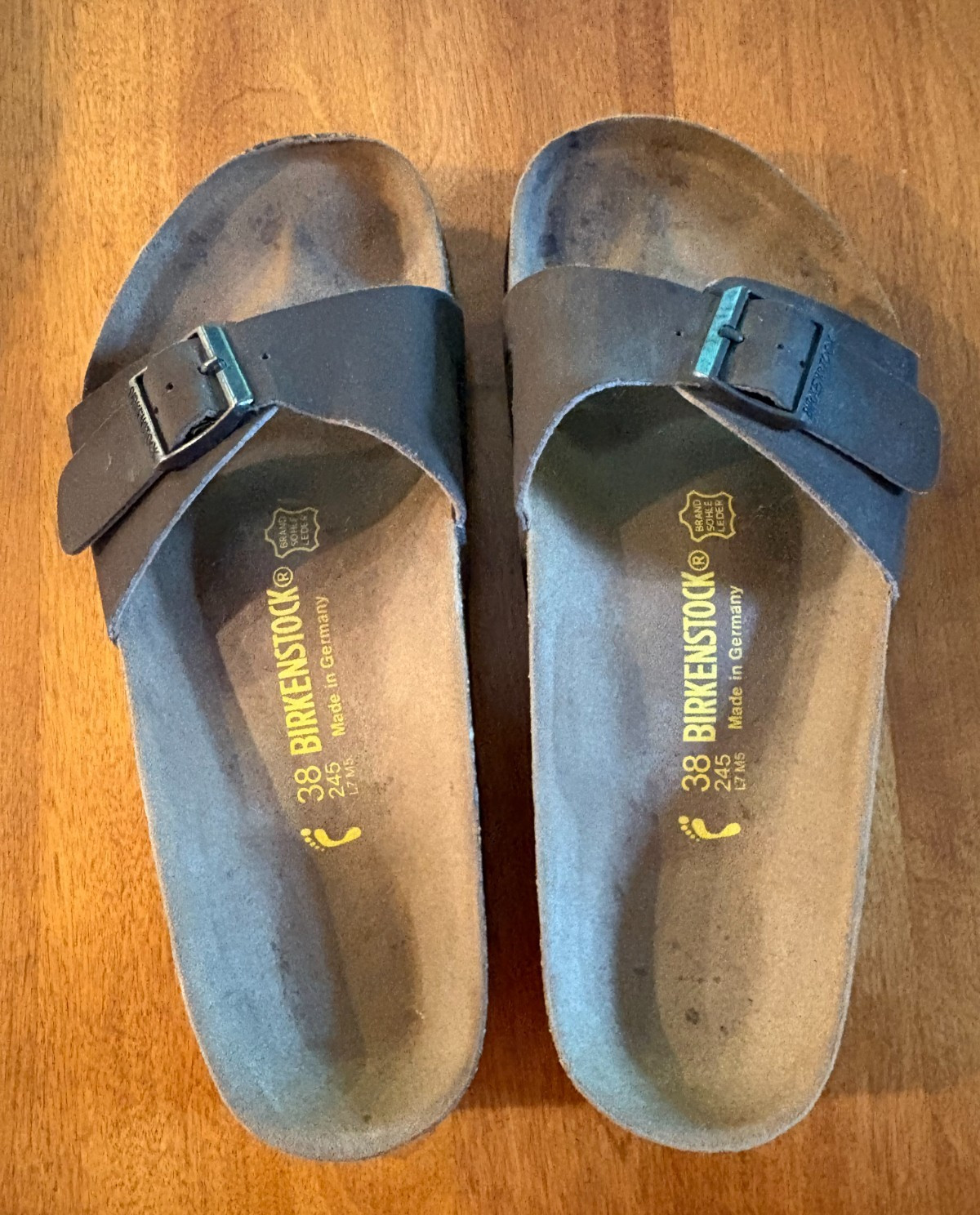 Birkenstock Madrid Sandals, Birko-Flor Nubuck Brown Women’s 38