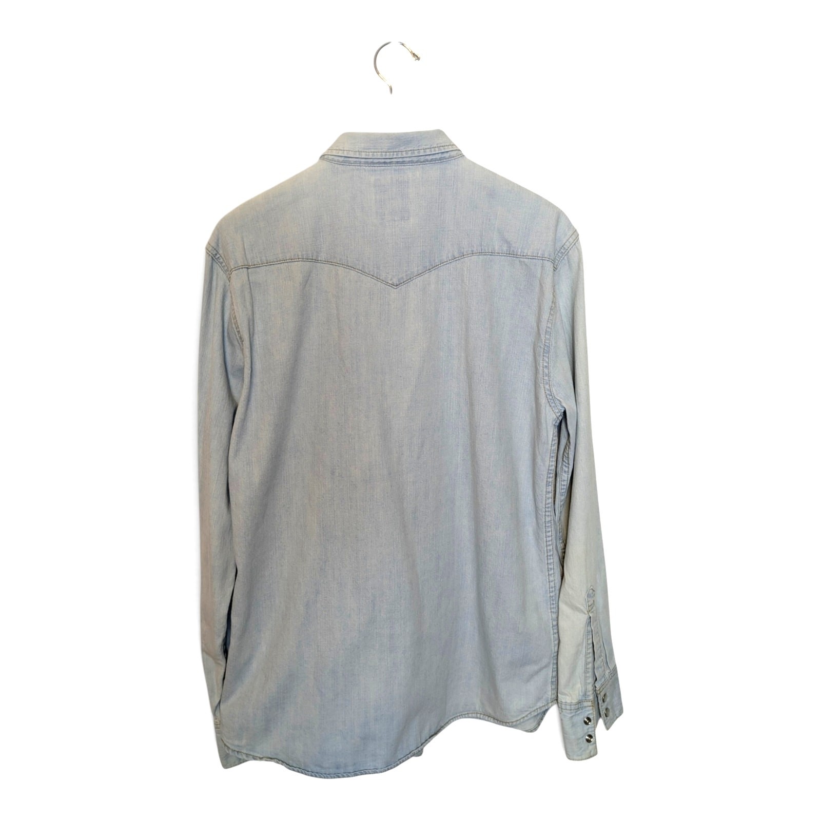 LEVI’S Barstow Pearl Snap Western Work Shirt Bleach Wash Style 3LYLW2262 – L
