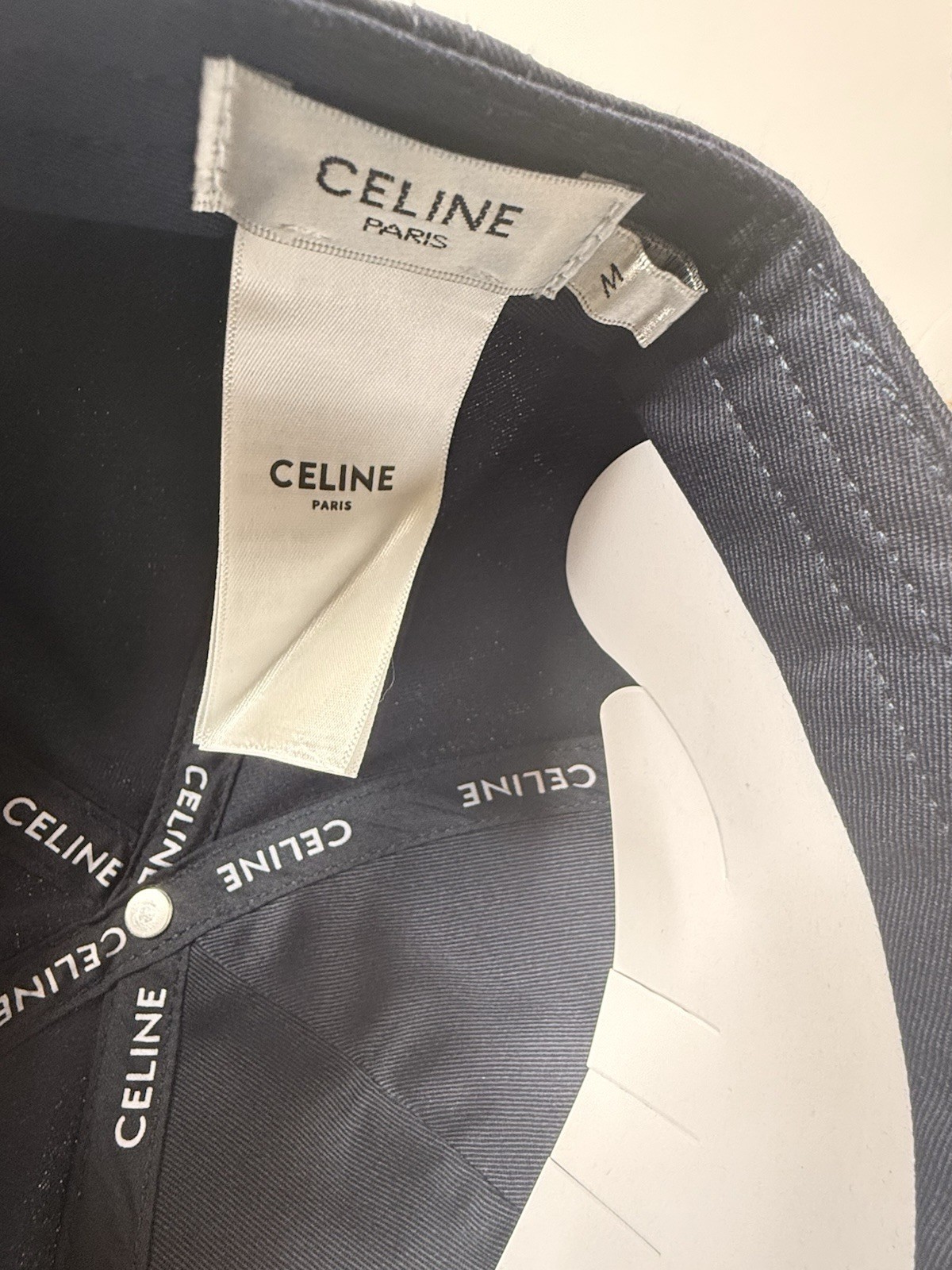 Celine Triomphe Navy Blue Adjustable Baseball Cap Women’s Medium