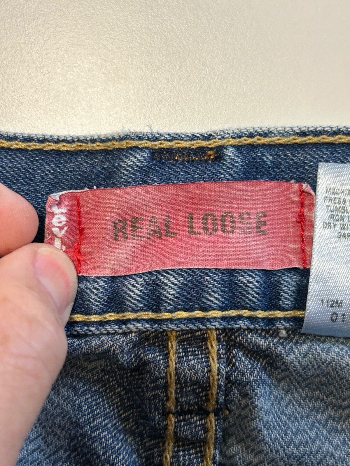 Levi’s Type 1 Real Loose EUC vintage blue bleach splatter low rise jeans 32 30