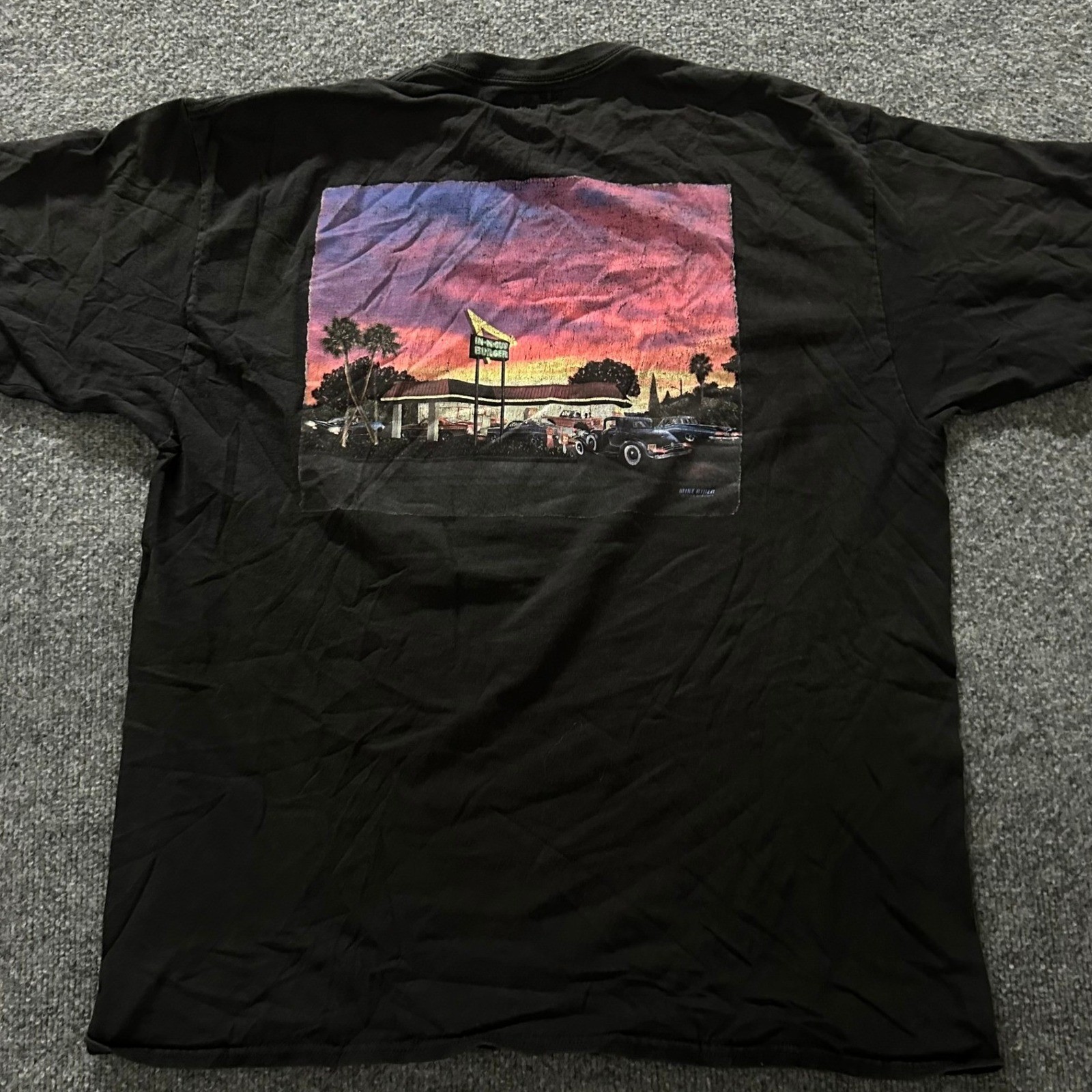 In-N-Out Burger T-Shirt Mens XL Black Arizona Sunset Graphic Cotton Short Sleeve