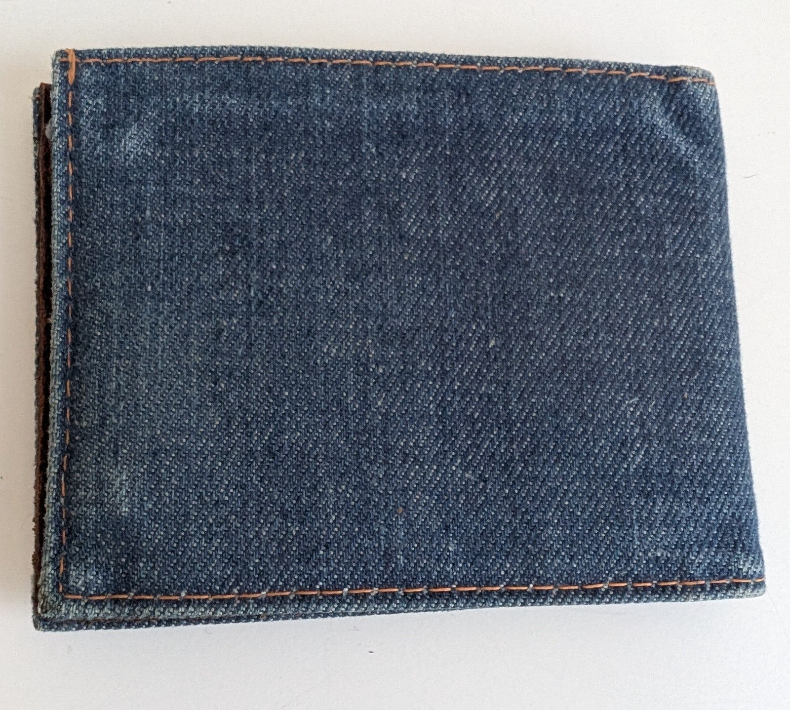 Vintage Levi Strauss denim leather wallet bifold two horse patch steerhide USA