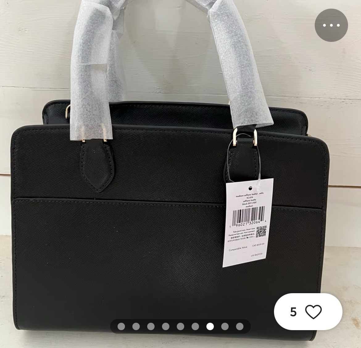 Kate Spade Madison Saffiano Leather KC436 Medium Satchel (Black) – NEW w/Tags