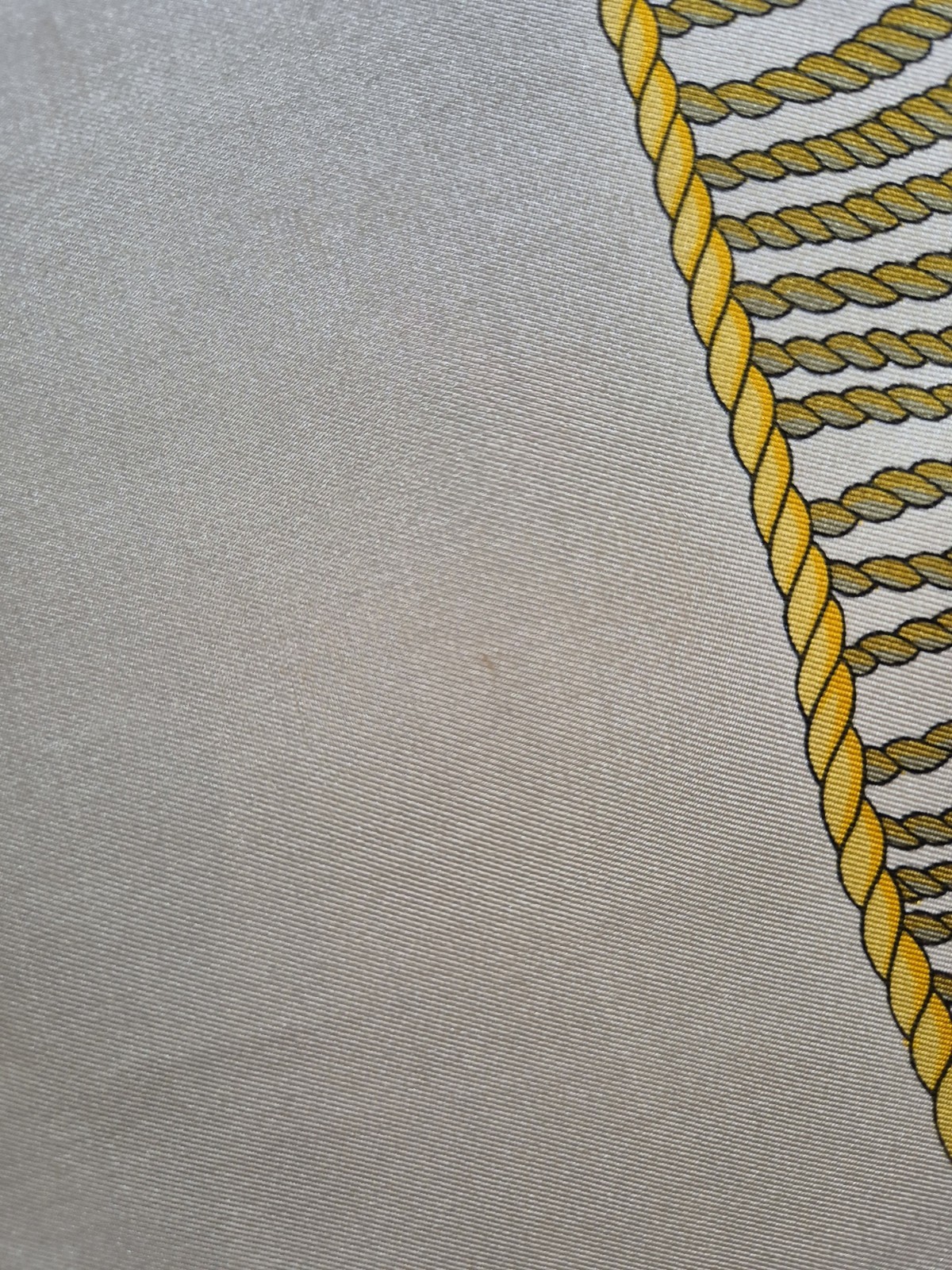 ESCADA 82cm Vintage Silk Square Scarf Family Crest Shield Cream Yellow Tassel
