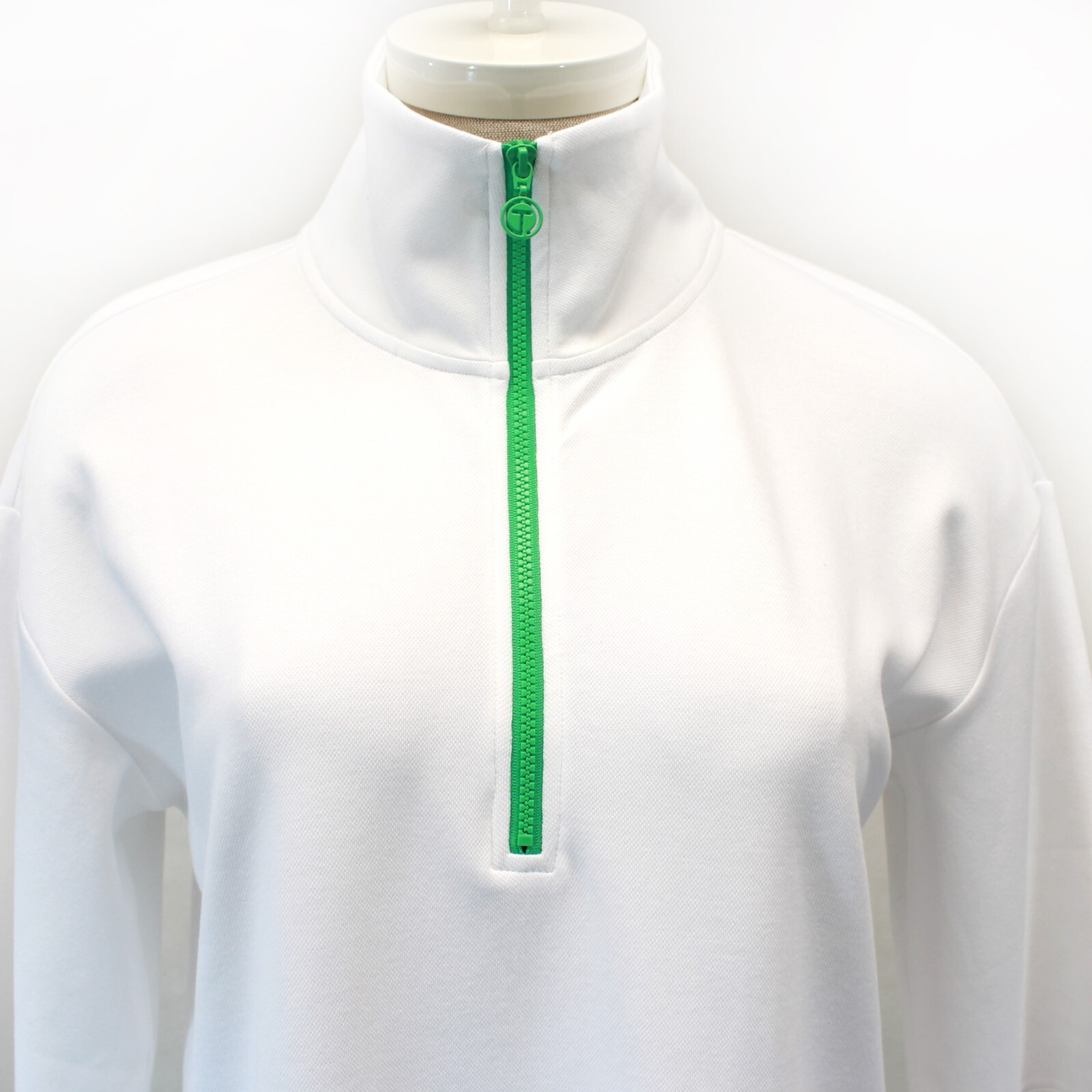 Talbots Plus White Half Zip Front Sweatshirt Jacket Cardigan Petite 2X