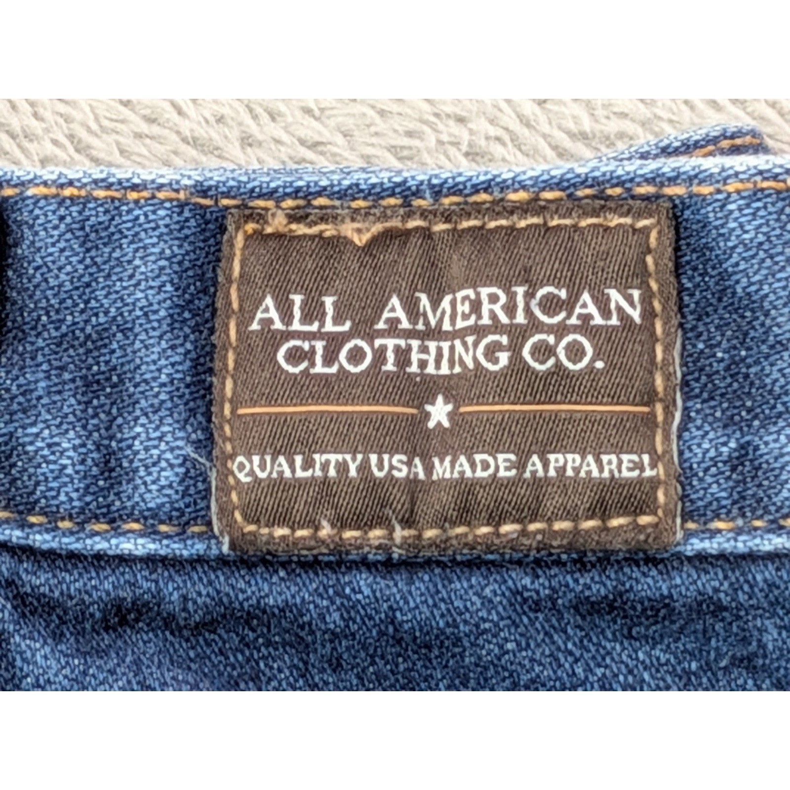 All American Clothing Co Mens Sz 37×32 Dark Wash Straight Leg Jeans Made in USA
