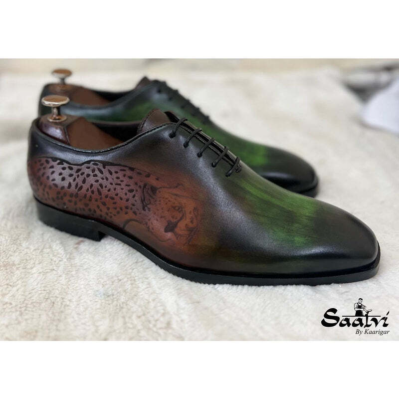 CLASSIC WHOLECUT HAND FINISHED TIGER LOAFERS ANTIQUE (Made To Order)