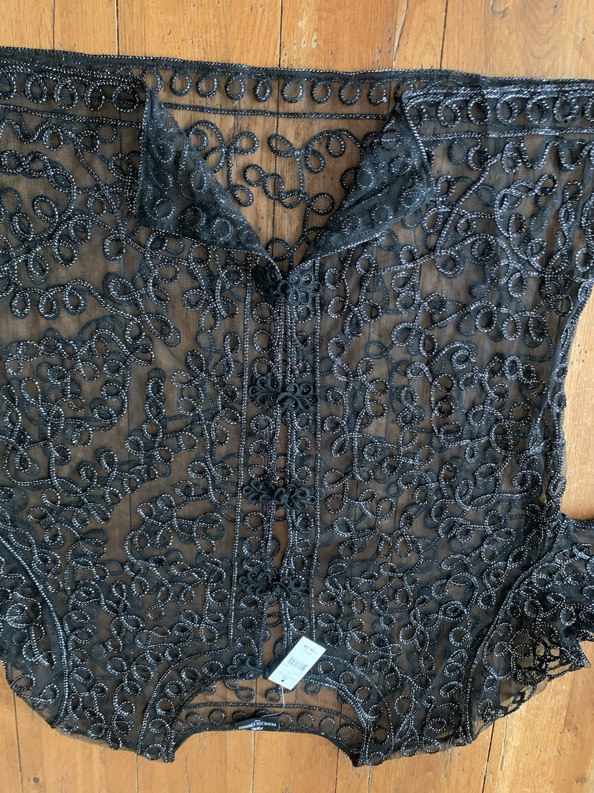 Princess Cruises Black Metallic Sheer Brocade Dinner Jacket Womens XXL NEW