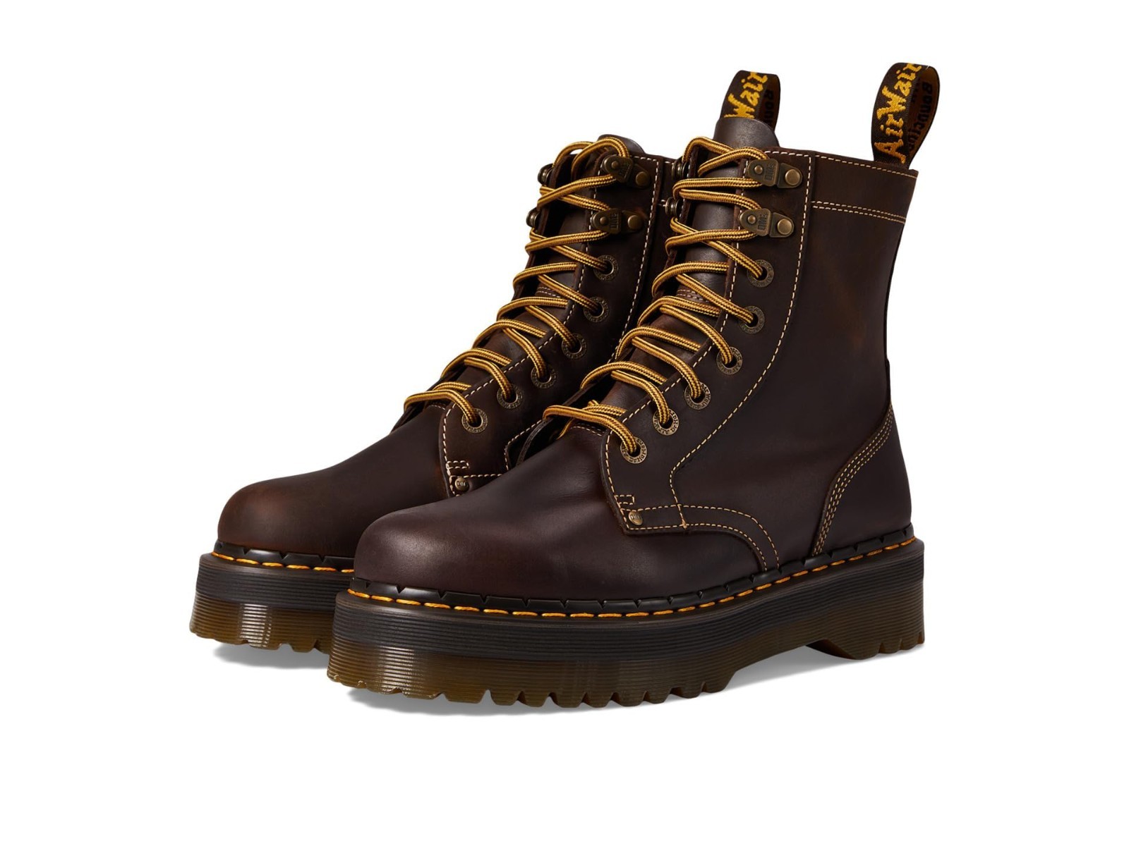 Dr Martens Jadon Arc Crazy Horse Platform Boots Brown M8 W9 31125201 New