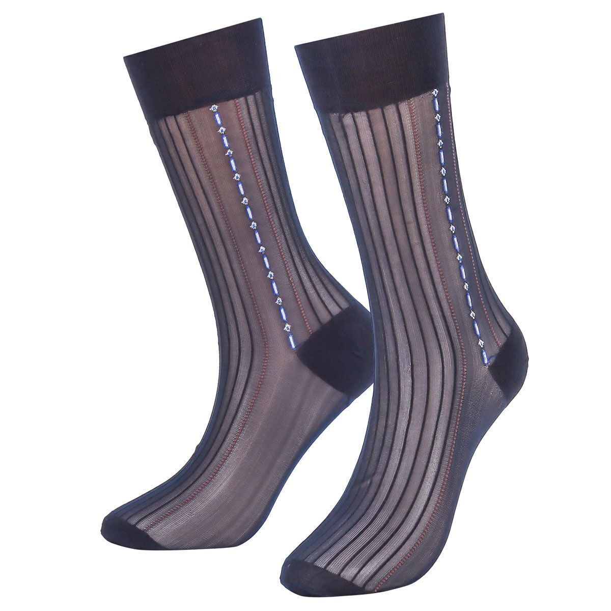 1/3/5 Pairs Men Ultra Thin Dress Socks Silk Sheer Business Work Socks Soft Nylon