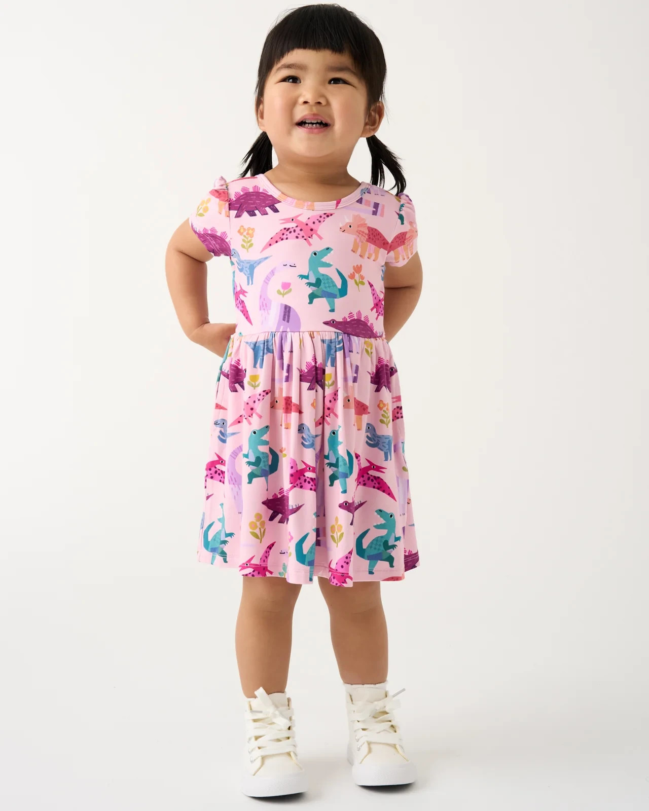 Little Sleepies Roar Explore Skater Dress Bamboo Viscose Dinosaur Play Dress (77