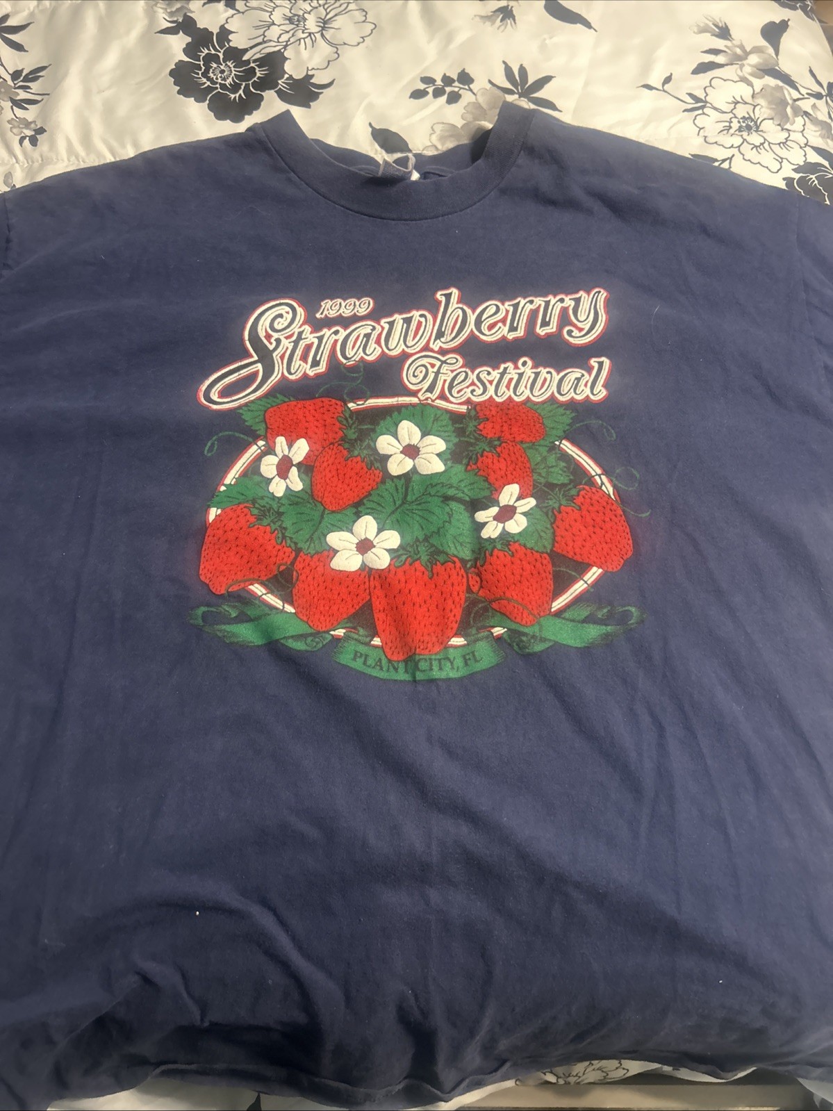 Vintage L Strawberry Festival Plant City Fl 1999 Big Logo Size XXL