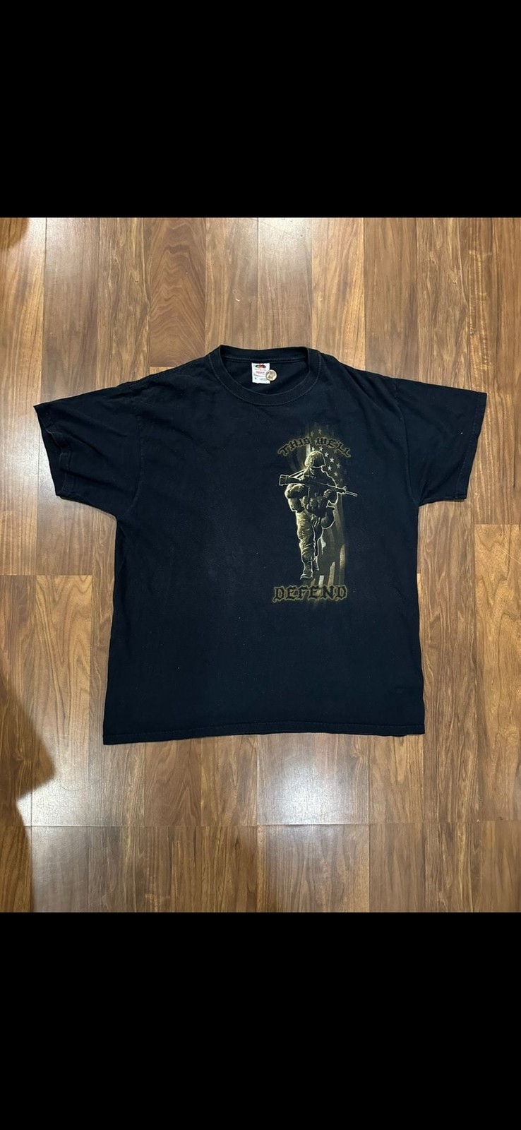 Fruit of the Loom American Soldier This We’ll Defend Graphic T-Shirt XL