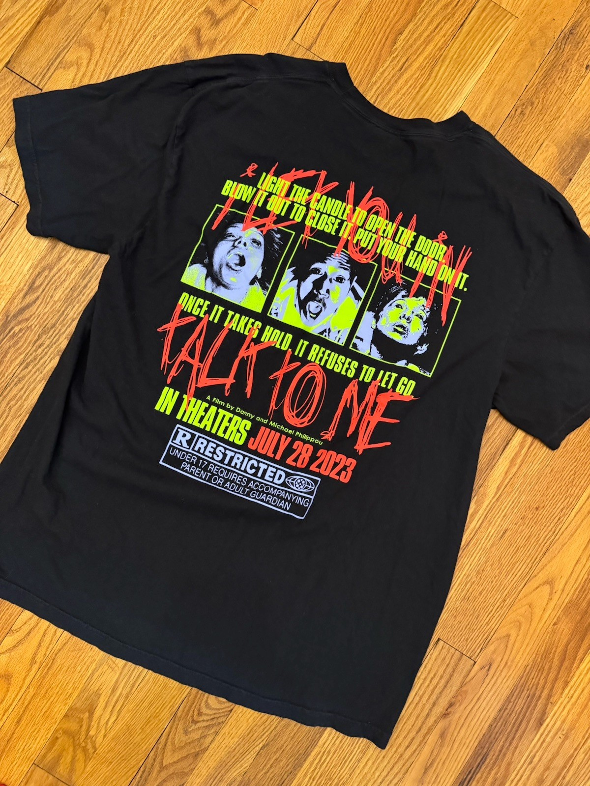 StudioHouse Talk To Me A24 Horror Movie Graphic T-Shirt Black Men’s XL 2-Sided
