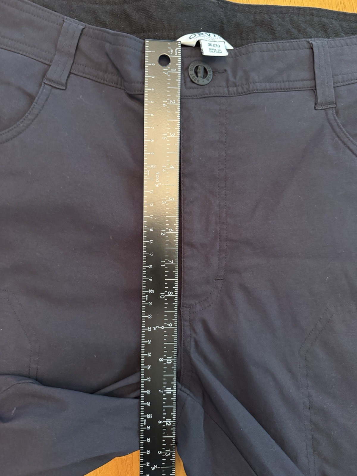 Orvis Mens Fleece Lined Tech Pants 36×30 Black Stretch Hiking Outdoor Trousers