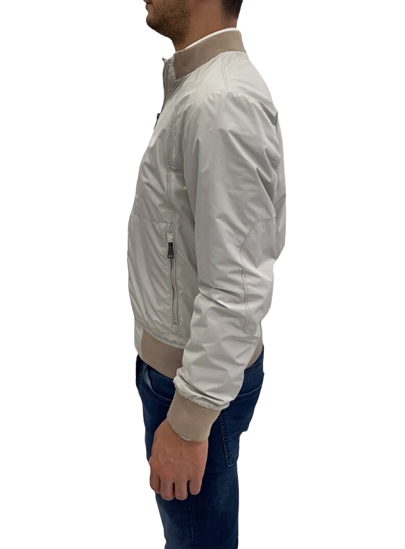 Giubbino estivo uomo MABRUN, grigio chiaro tinta unita regular fit, sconto 70%.