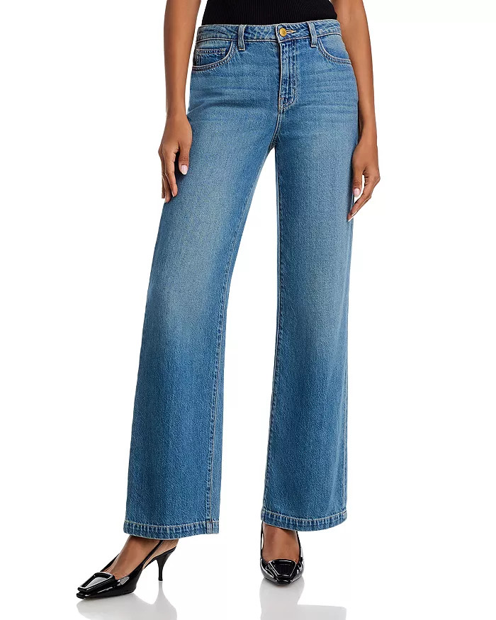 L’agence Scottie High Rise Wide Leg Denim Fargo Size 26 $285