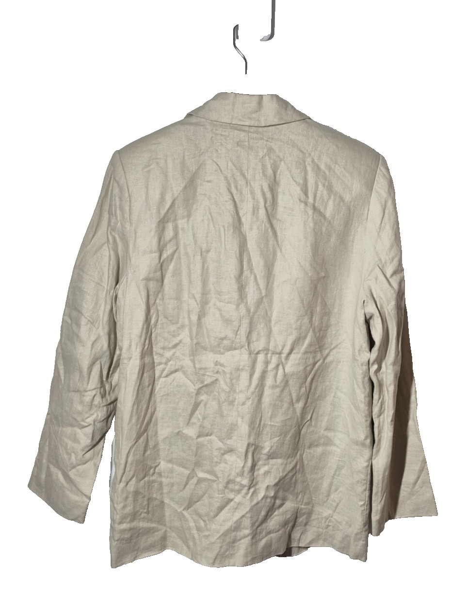 NA-KD 100% Linen Blazer Womens 36 Beige Jacket NEW Preppy