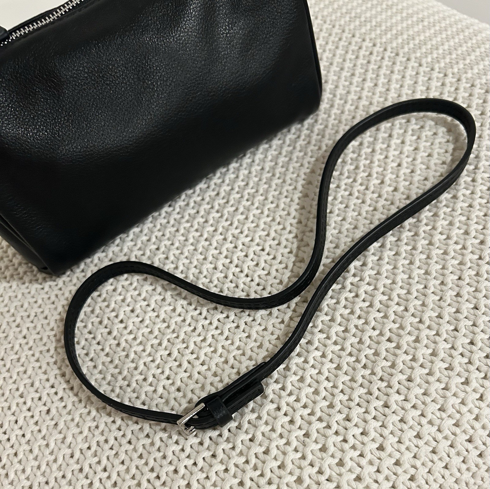 The Row Small Handbag Black with Silver Hardware