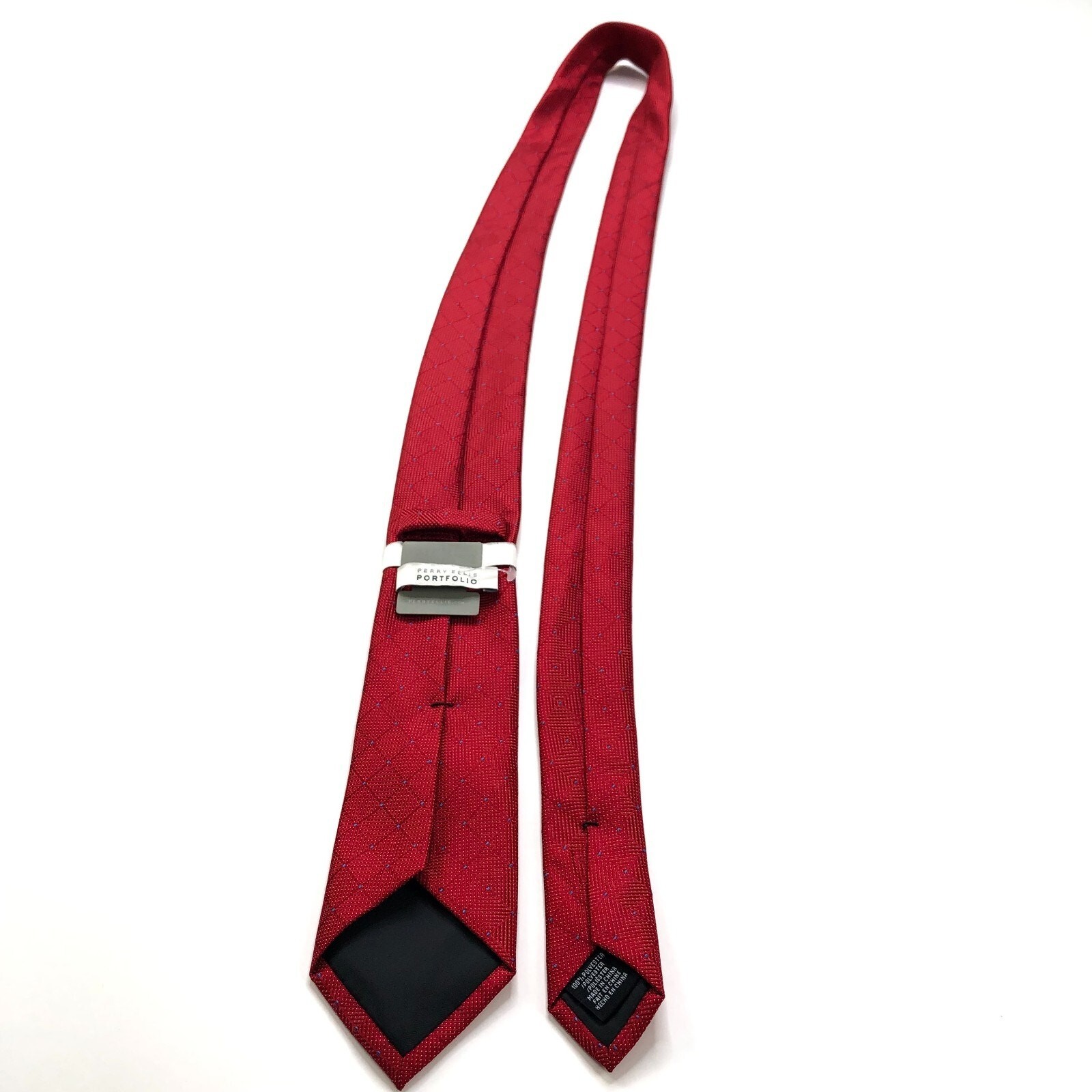 Perry Ellis Portfolio NEW Red 100% Polyester Neck Tie Geometric 2.75 In /58-in
