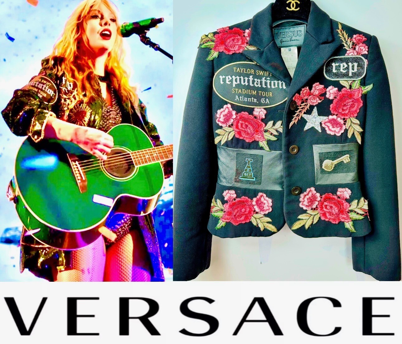 Versace Taylor Reputation Era Concert Costume Patch Jacket 36 38 0 2 Girl XS S M