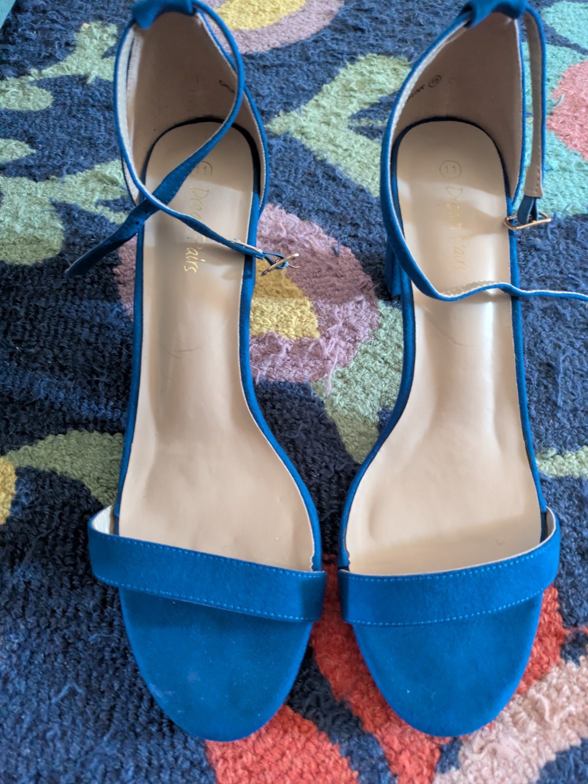 Women’s Dream Pairs Block Heel Sandal Blue 11