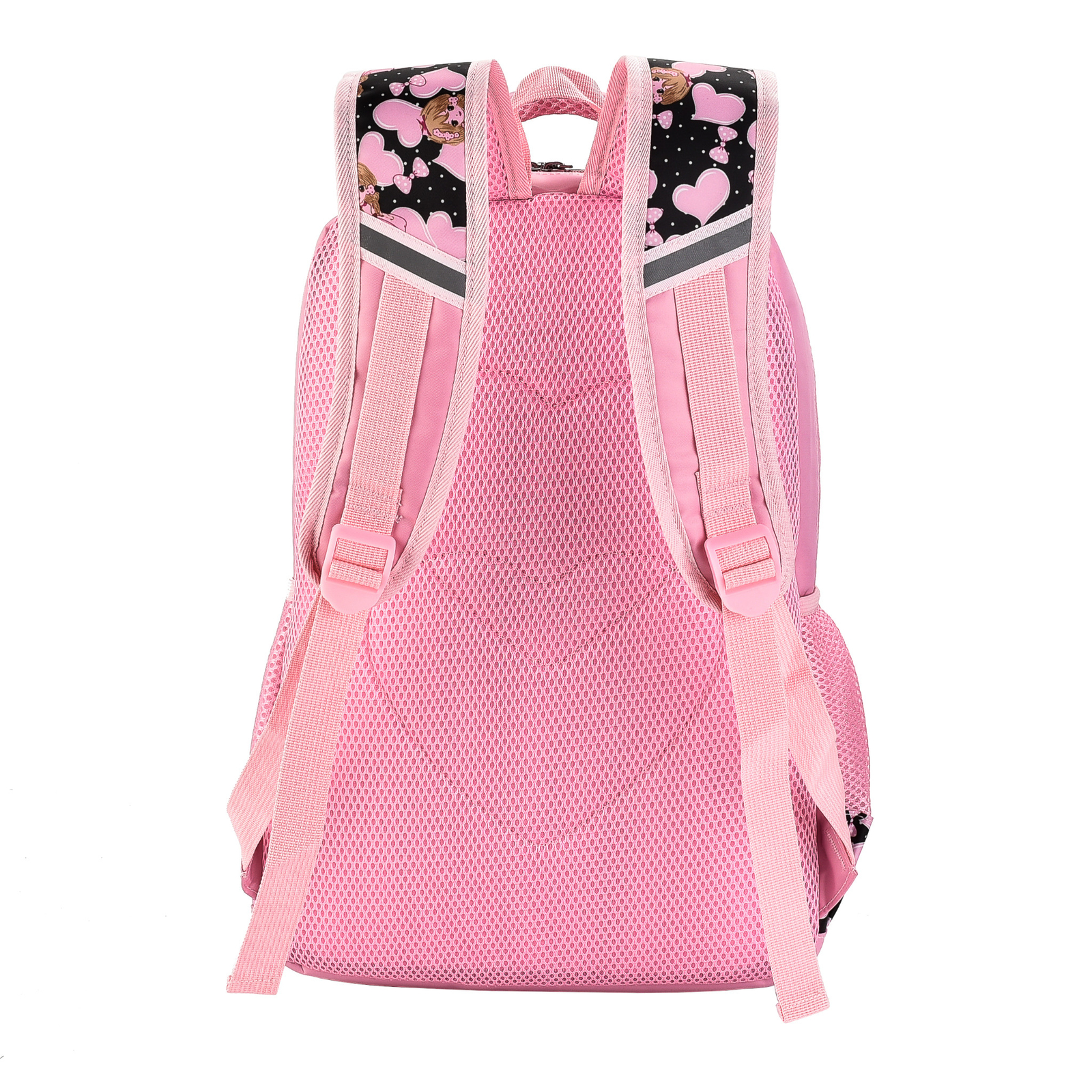 School Backpack for Teen Girls & Kids, Water & Stain Resistant, Black & Pink 1ea