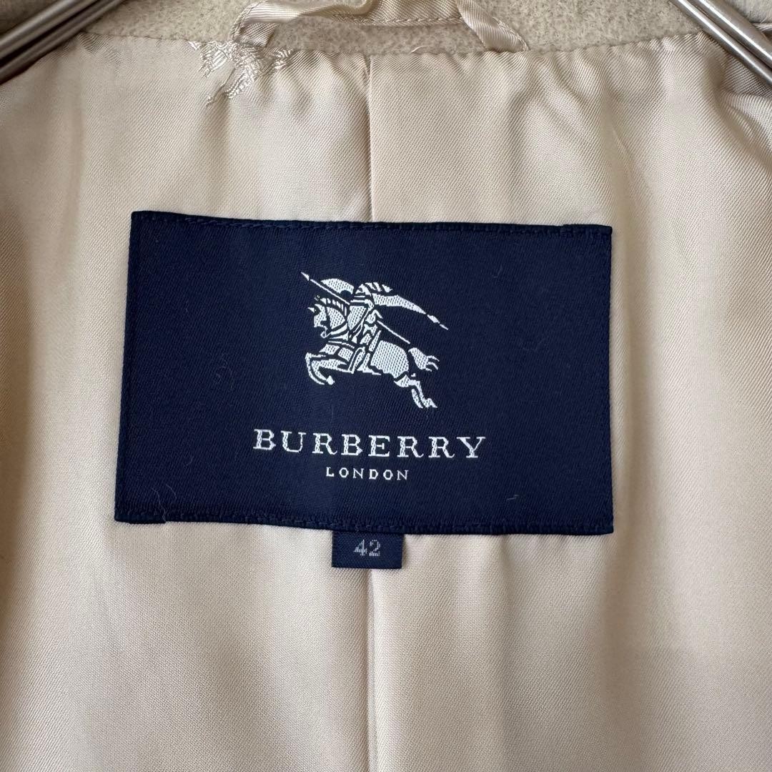 Burberry London Angora Blend Coat Belt Shadow Horse Made in Japan 42