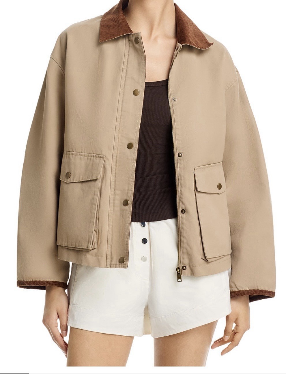 AQUA Cropped Barn Jacket
