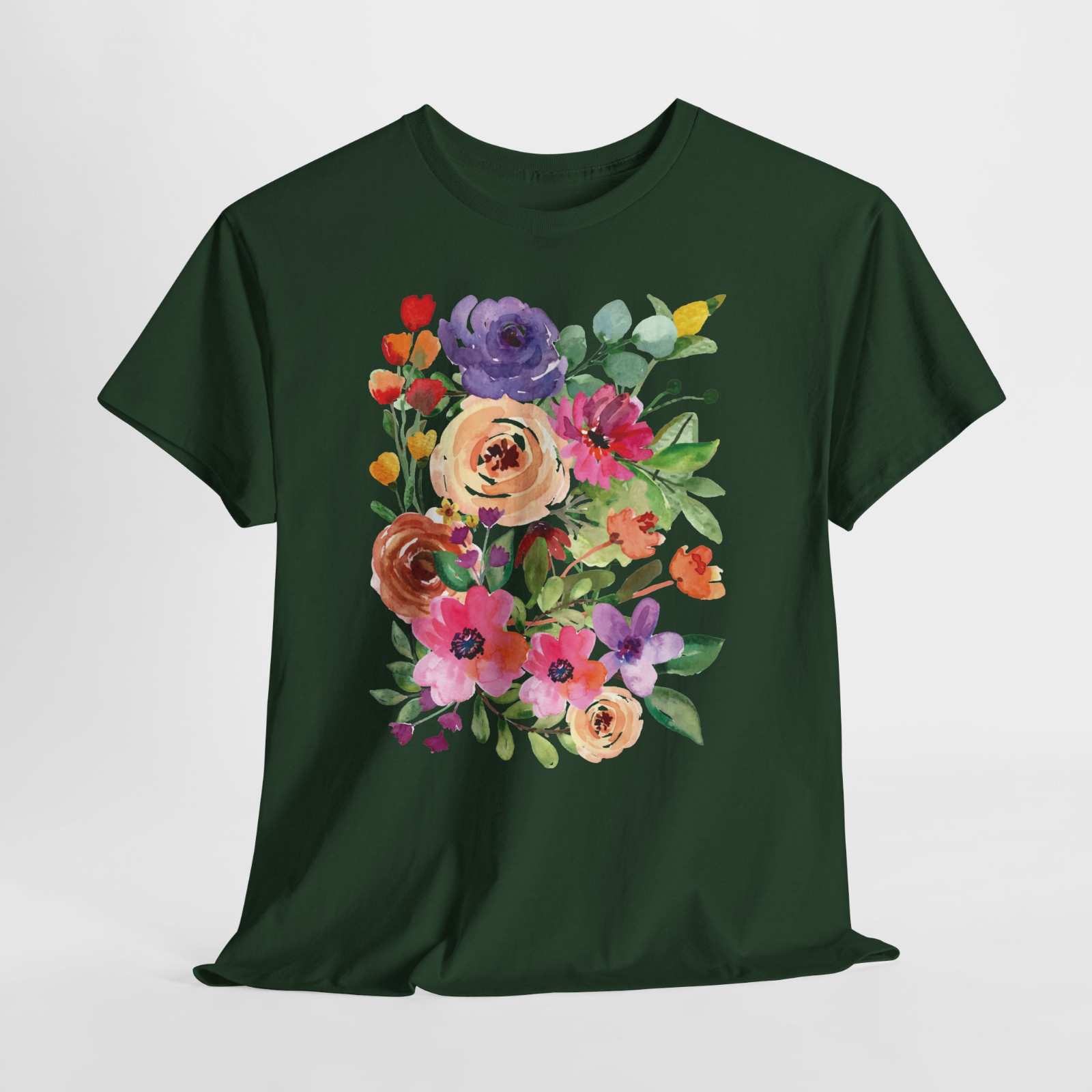Rose Floral Bouquet Beautiful Pink Graphic T Shirt Tee Top S-XL Plus 2X 3X 4X 5X