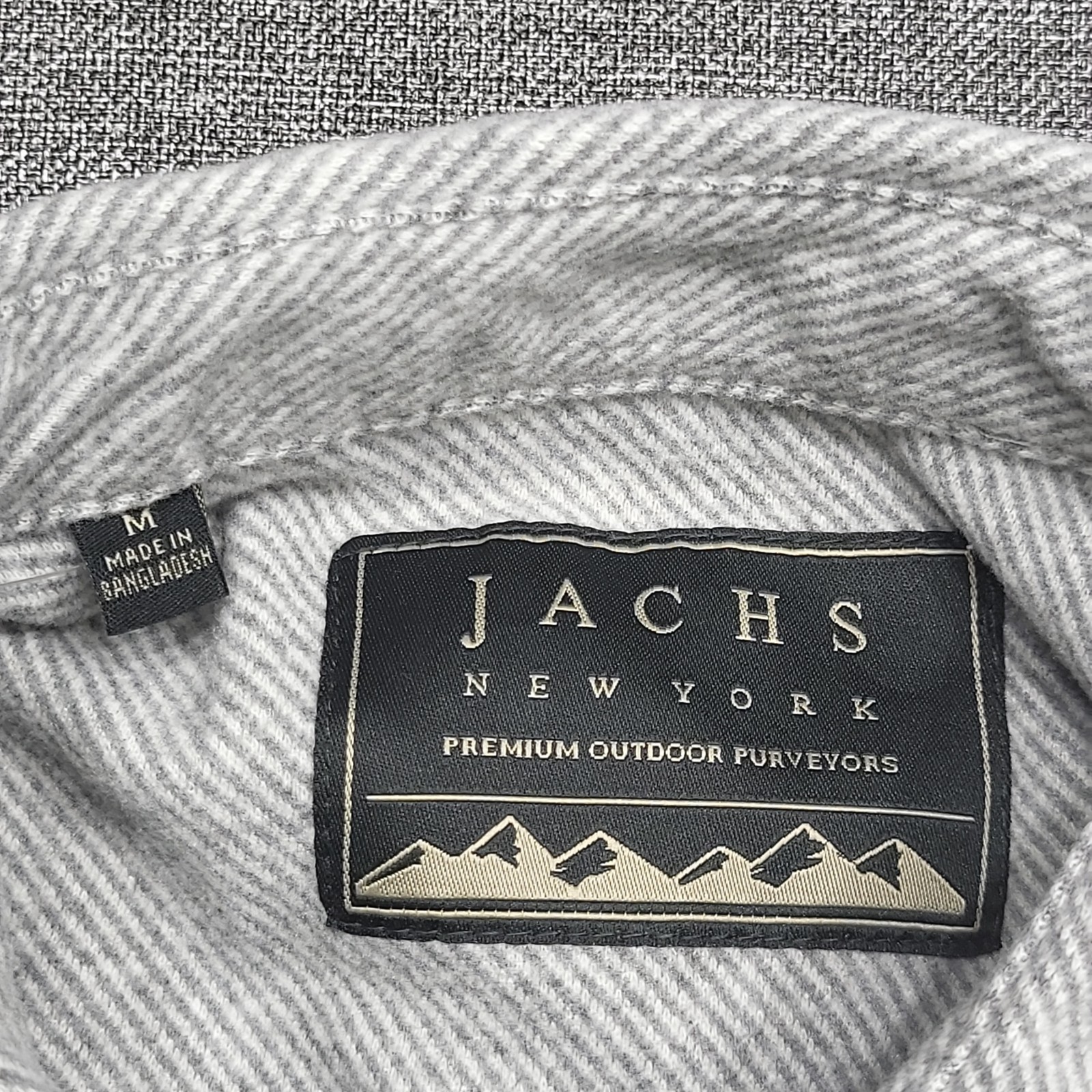 Jachs Mens Gray Button Front Long Sleeves Shirt Top Chest Pockets Size M